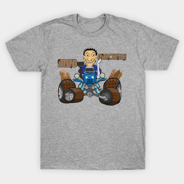 Blue Mud Machine 4x4 Offroad Truck Tractor T-Shirt by Dad n Son Designs